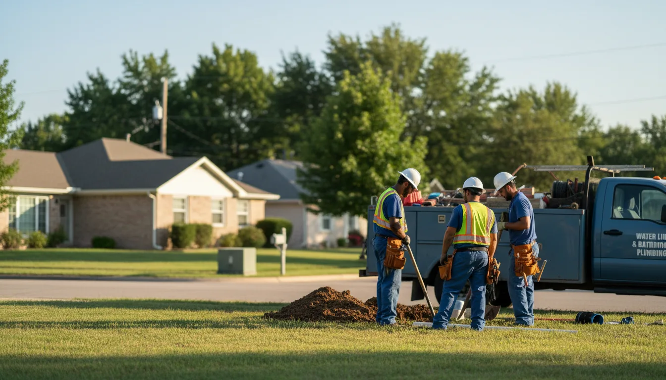 Residential water line and bathroom plumbing service in Greeley, IA